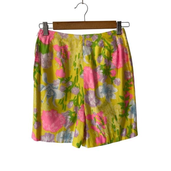Vintage 1960s Matching Top Short Set Yellow Pink Floral size 4-6 Small - Picture 8 of 11